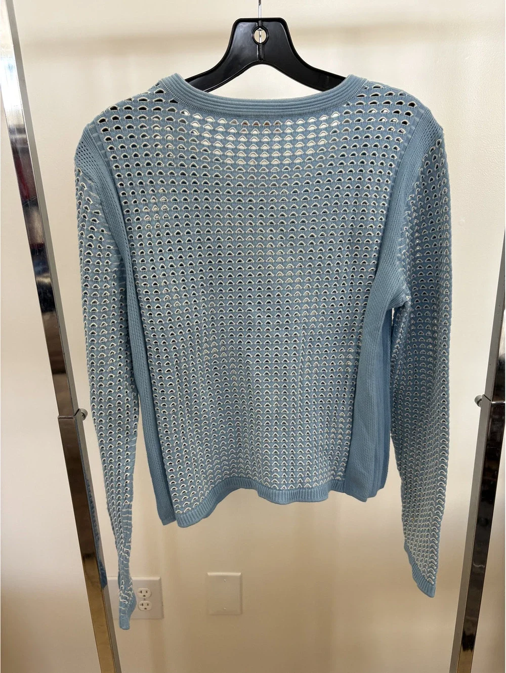 Tory Burch Blue Net Knit Sweater